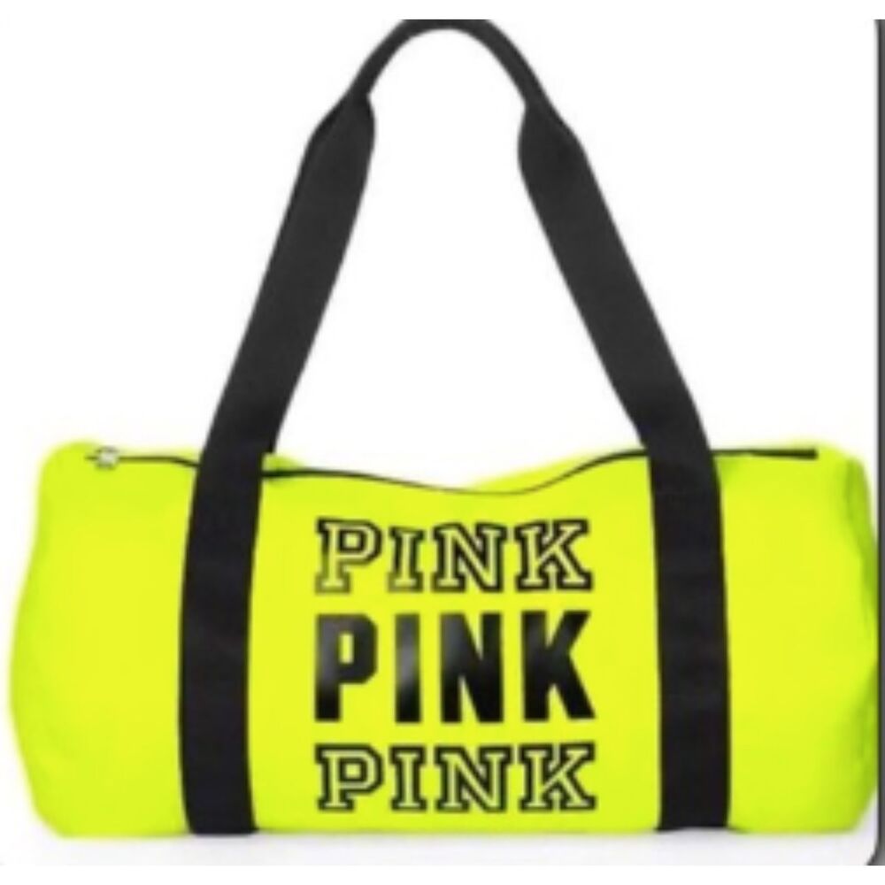 Victoria’s Secret PINK Neon Duffle Bag + Pink Water Bottle Set NWT